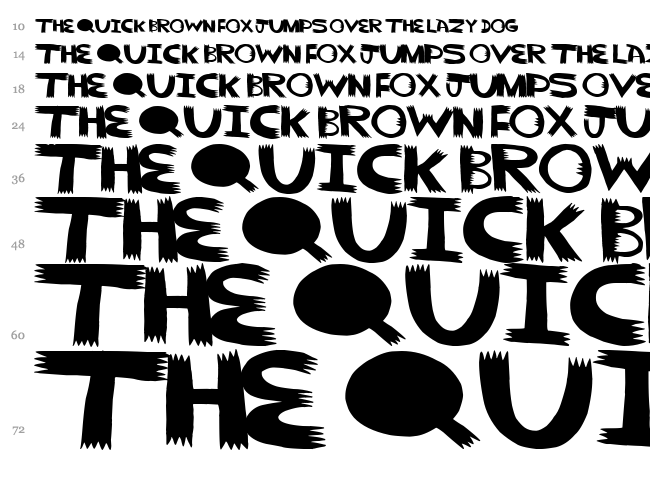 Pointy font waterfall